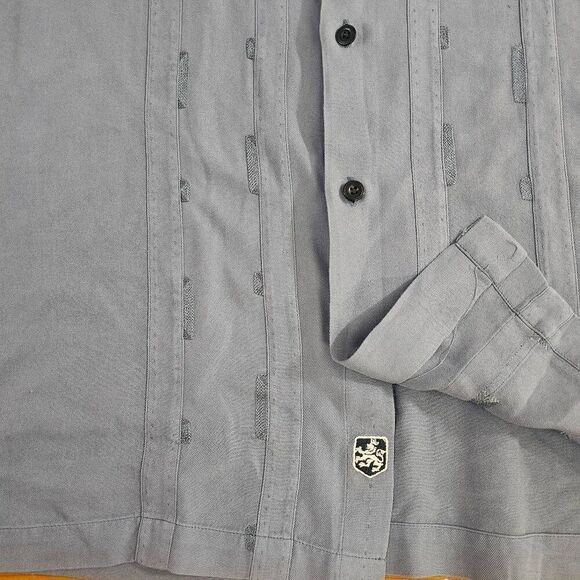 Nat Nast Silk Button Up Hawaiian Shirt Blue Mens XL - Picture 2 of 7